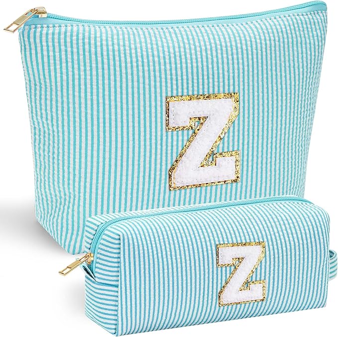 YOOLIFE Makeup Bag for Women - Personalized Initial Cute Makeup Pouch Make Up Case for Girlfriend Bridesmaid Wife | Cosmetic Travel Toiletry Bag for Friend Female | Birthday Gift for Her Mom Z