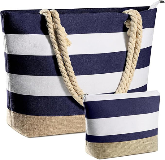 YOOLIFE Beach Bags for Women - Travel Canvas Beach Tote, Pool Waterproof Bag, Travel Essentials, Gifts for Women Birthday