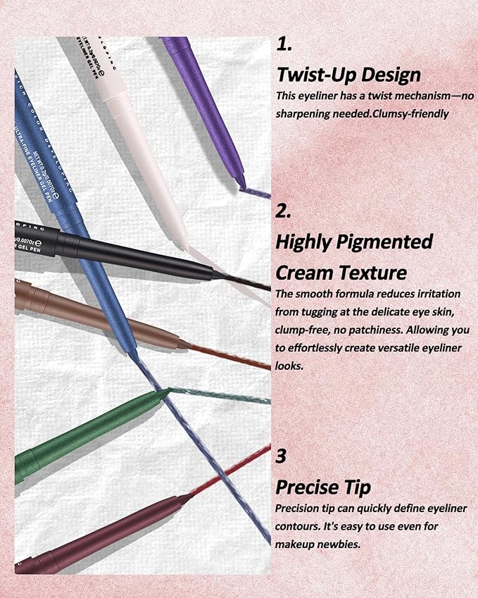 Blue Mascara and Eyeliner Set, 5D Waterproof Mascara Volume and Length Natural Lengthening Curling, Smudge Proof Blue Eyeliner Pencil, Natural Eye Makeup Gift Kit for Women in Halloween Set-02