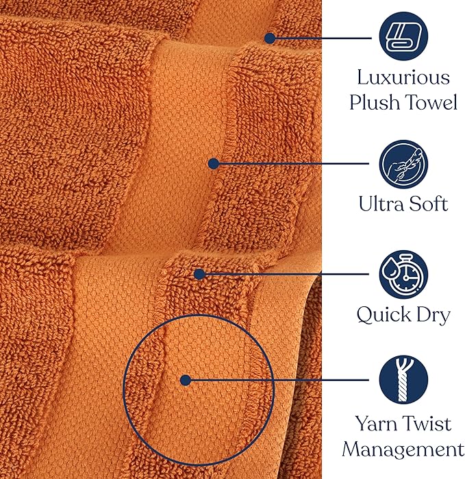 Delara Organic Cotton Luxuriously Plush Bath Towel Pack of 4 | GOTS & OEKO-TEX Certified | Premium Hotel Quality Towels | Feather Touch Technology|650 GSM Long Staple|Soft, Quick Dry & Ultra-Absorbent