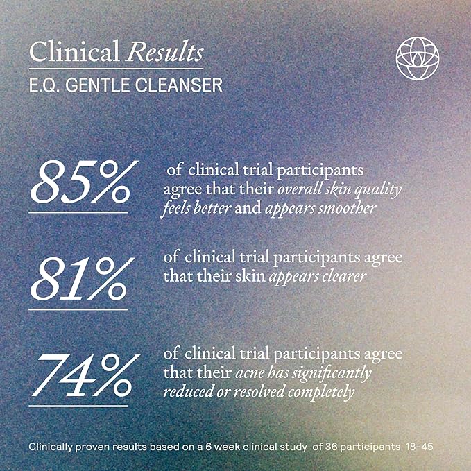 EQ Gentle Cleanser - EGCG + Quercetin - Gentle Face Wash - Cleanse & Purify Skin - For Redness & Blemishes - With Squalene Oil - Lightweight Plant-Based Formula - 1.69 fl oz