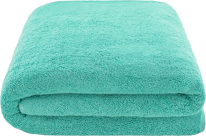 American Soft Linen Oversized Bath Sheet 40x80 Extra Large for Bathroom, 600 GSM 100% Cotton Turkish Jumbo Bathsheet Towels for Adults, Turquoise Bath Sheet