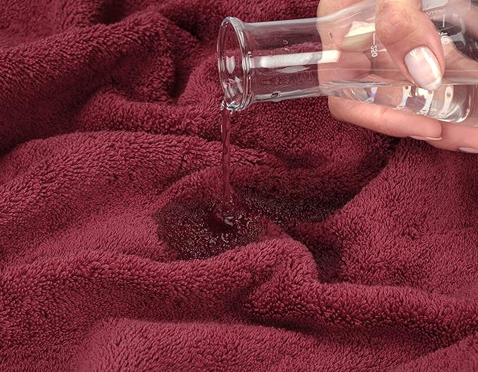 American Soft Linen Luxury Washcloths for Bathroom, 600 GSM 100% Cotton 4 Piece Turkish Wash Cloth Set, 13x13 in Soft Rags for Body and Face, Bordeaux Washcloths