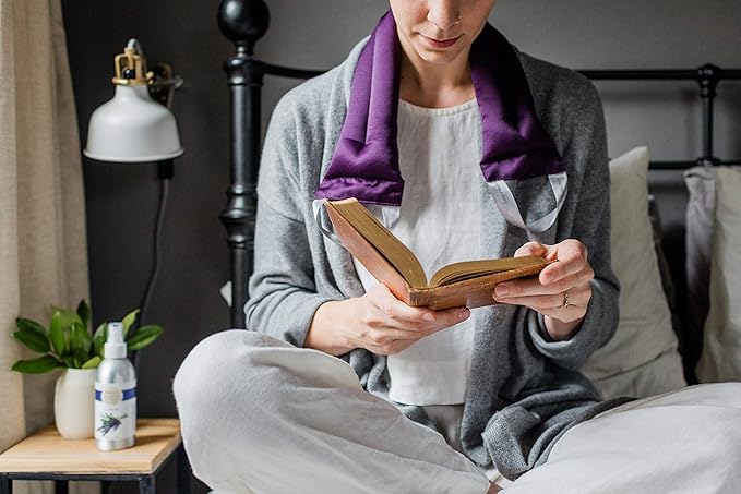 Victoria's Lavender Neck Wrap Gift Set with Bath Salts, Hand & Body Lotion - Skin Care Set & Spa Kits, Bath and Body Products for Women, Beauty Products For Women Made in the USA - Lavender (Set of 3)