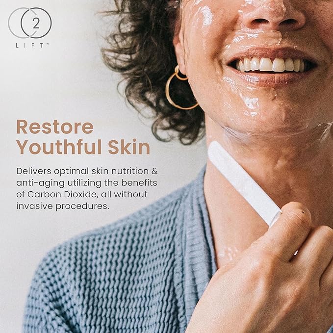 CO2Lift Carboxy Gel Treatment Facial Mask for Radiant Youthful Skin, Advanced Skincare for Puffy Eyes, Dark Circles, Fine Lines and Wrinkles - 2 Packs
