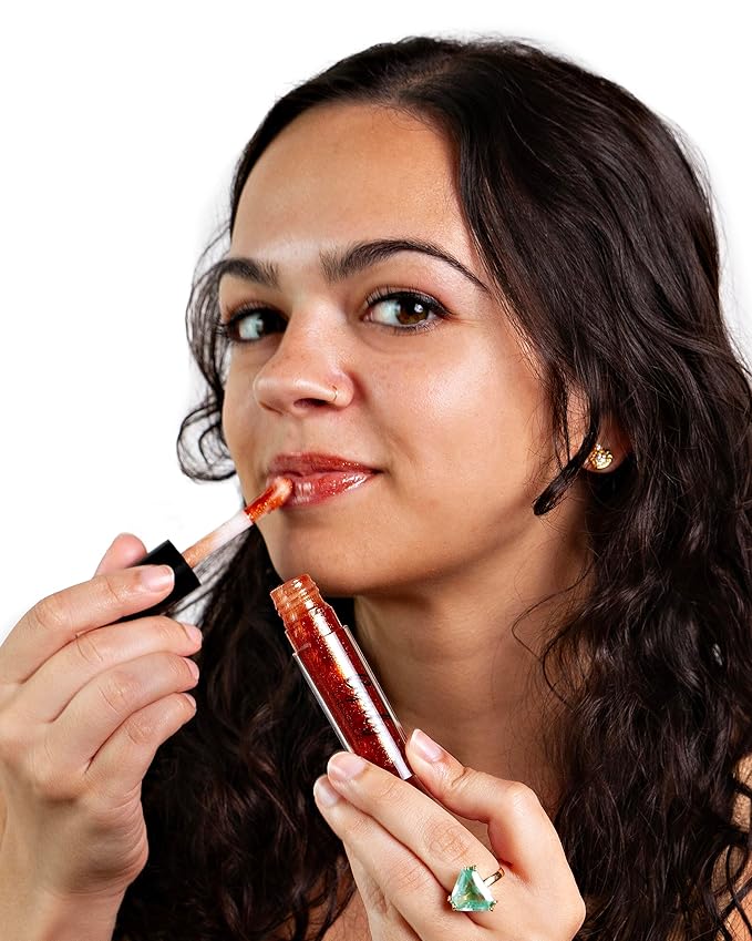 | Handmade, Vegan, Moisturizing Lip Gloss, Non-Sticky Lip Gloss (Bombshell)