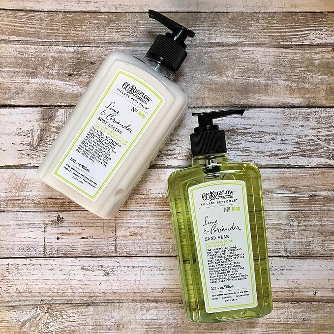 C.O. Bigelow Lime Coriander Apothecary Duo Hand Care Gift Set, Hand Wash & Body Lotion, Liquid Soap & Moisturizing Lotion, Set of 2, 10 Fl Oz