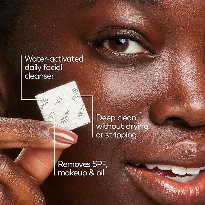 Olay Cleansing Melts + Vitamin C Face Cleanser, 12ct, Water-Activated Face Wash Cleans, Tones, and Refreshes Skin