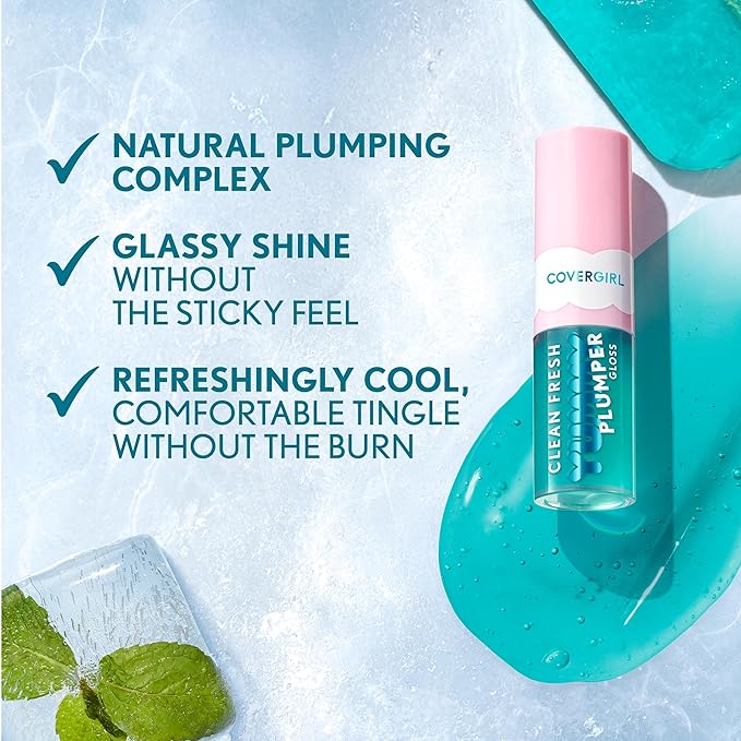 COVERGIRL Clean Fresh Yummy Gloss Plumper Bite-Sized Minis Kit - Minter is Coming & Freeze the Day - 0.16 fl oz each