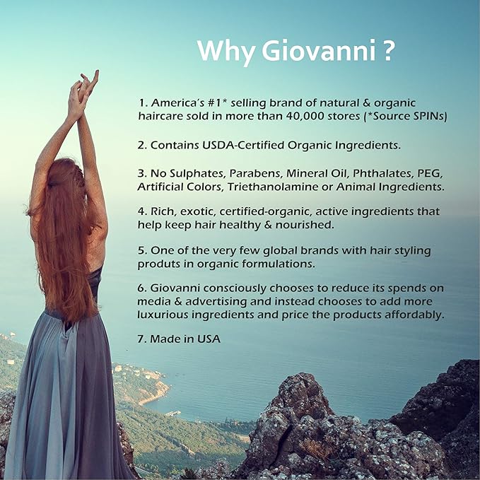 GIOVANNI 2chic Ultra-Volume Shampoo - Daily Volumizing Formula with Papaya & Tangerine Butter, Promotes Weightless Control for Fine Limp Thin Hair, No Parabens, Color Safe - 8.5 fl oz