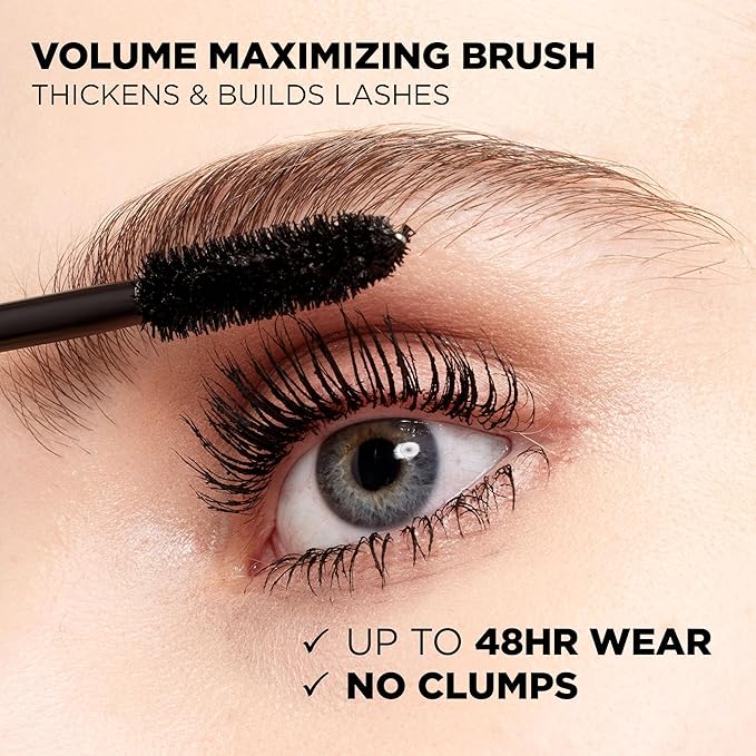 L'Oreal Paris Makeup Voluminous Original Volume Building Waterproof Mascara, Black Brown, 1 Count