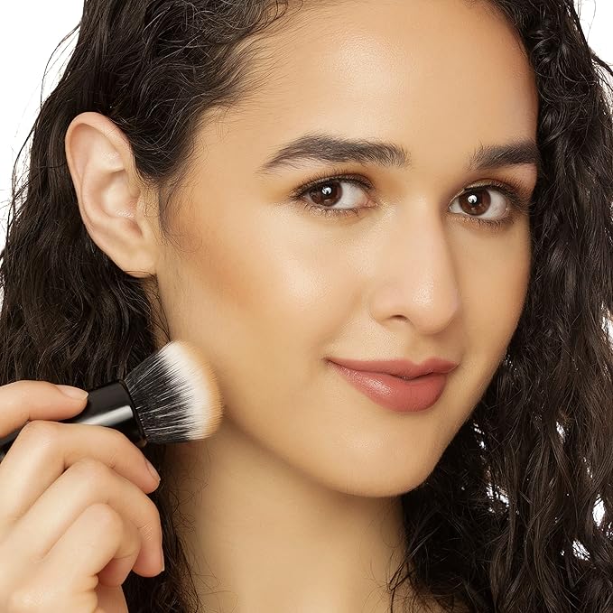 Mented Cosmetics Soft Synthetic Makeup Brushes, Blush, Concealer, Powder & Primer, Densely Packed Blending Brush for Face Makeup, Ideal for Women, Powder Brush