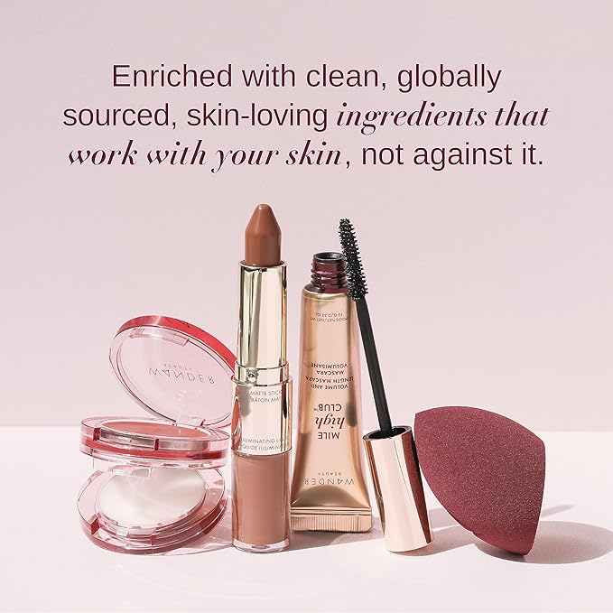 Wander Beauty Wanderlust Powder Foundation - Light - Blurs and Evens Skin Tone - Perfects and Hydrates With Hyaluronic Acid, Aloe, Honeysuckle, & Vitamin E - Lightweight, Buildable Coverage - 0.31 oz