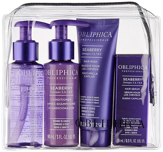 Obliphica Seaberry Medium To Coarse Travel Kit - Elevate Your Hair Care On the Go