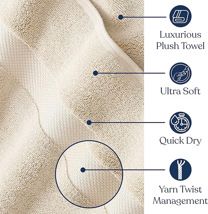 Delara Organic Cotton Luxuriously Plush Washcloths Pack of 6 | GOTS & Oeko-TEX Certified | Premium Quality Face Towels | Feather Touch Technology|650 GSM Long Staple|Soft, Quick Dry & Ultra-Absorbent