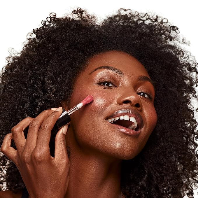 Saie Dew Liquid Blush for Cheeks - Hydrating Cream Blush Stick with a Blendable + Buildable Formula - Skincare Infused Dewy Cheek Tint for a Natural Flush - Glowy Makeup Essential - Cutie (.40 oz)