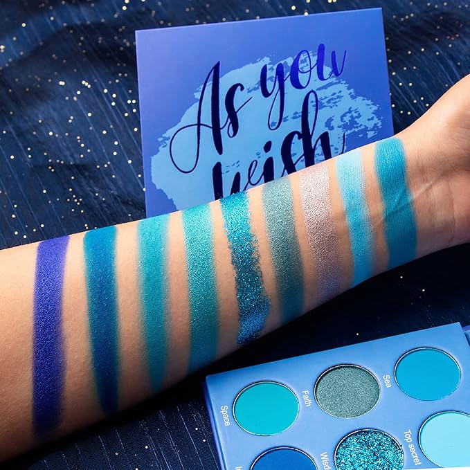 Blue Eyeshadow Palette for Women Blue Eye Shadow 9 Color Matte Shimmer Glitter Eye Makeup Palette Long Lasting Pigmented Eyes Makeup-9Blue