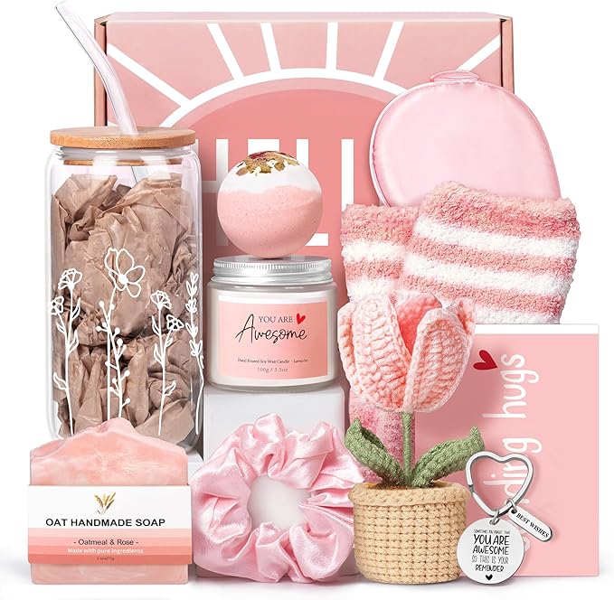 Gift Baskets for Women, Unique Birthday Gifts for Women, Thinking of You Inspirational Gift Set Box, Get Well Soon Gift Basket Sending Hug, Christmas Gifts for Teen Girl Her Wife Best Friend Sister