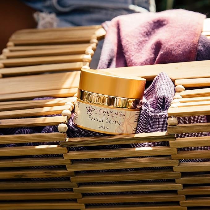 Honey Girl Organics Facial Scrub, Moisturizing & Exfoliating, Fights Acne, Fine Lines & Wrinkles, 100% Natural Honey & Sugar Face Scrub, Made in Hawaii (1.75oz)