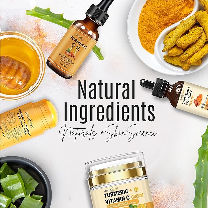 Glow Boosting Moisturizer, Organic Ingredients, Anti-Aging, Reduce Acne, Dark Spot Remover, Hydrates & Controlling Oil & Refining Pores for Normal Oily Skin - Set of 4