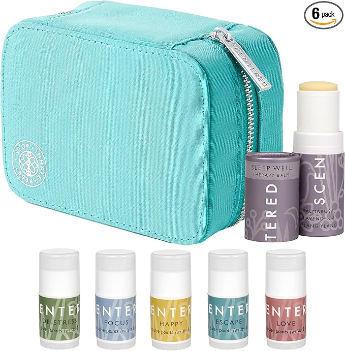 Scentered Aromatherapy Gift Set, Roll On Essential Oil Balms for Sleep, Stress-Relief, Focus, Mood Boost, Calm & Emotional Balance - Relaxing Gifts for Women - Daily Ritual