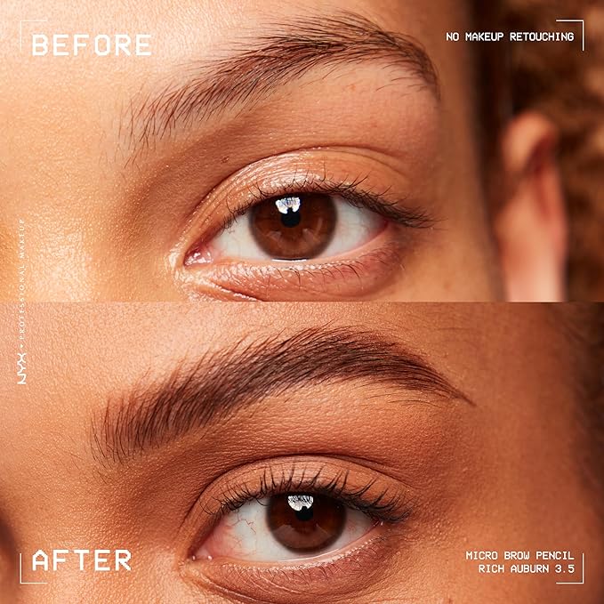 NYX PROFESSIONAL MAKEUP Micro Brow Pencil, Precise Tip, Waterproof, Vegan Eyebrow Pencil - Rich Auburn