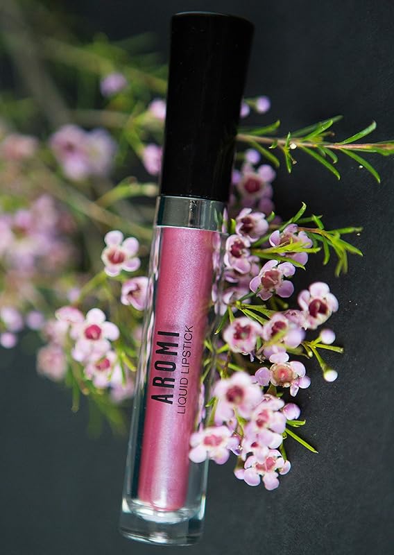 Aromi Sugared Mauve Metallic Liquid Lipstick, Purple Pink Lip Color with Shimmery Finish, Raspberry Mulberry Lipstick, Long-Lasting, Handmade (Sugared Mauve)