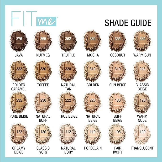 Maybelline Fit Me Matte + Poreless Pressed Face Powder Makeup & Setting Powder, Truffle, 1 Count