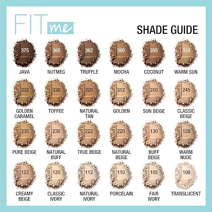 Maybelline Fit Me Matte + Poreless Pressed Face Powder Makeup & Setting Powder, Classic Beige, 1 Count