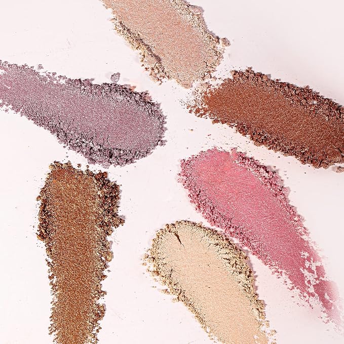 YOUNG VISION Pressed Powder Highlighter, Baked Natural Glow Contour Powder & Face Highlighter, Cruelty Free, Shimmer Highlighting Makeup for Face, Eye, Eyeshadow, Body, Skin (Brown)