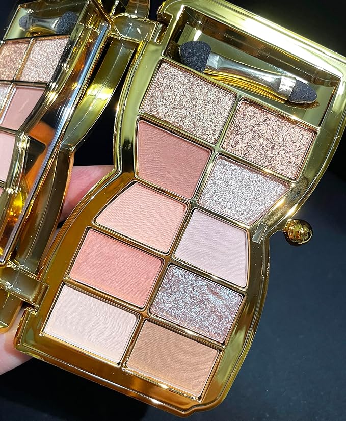 Glitter Eyeshadow Palette, 10 Colors Sparkle Shimmer & Matte Eye Shadow Highly Pigmented Waterproof Long Lasting Makeup Set (Color 10)