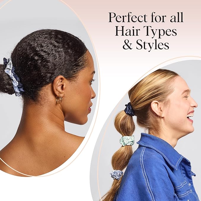 Kitsch Satin Scrunchies for Women - No Crease Hair Ties for Girls | Scrunchies For All Hair Types and Textures, Perfect for Day or Night - Garden Bouquet | Ideal Gifts for Women, 5pcs